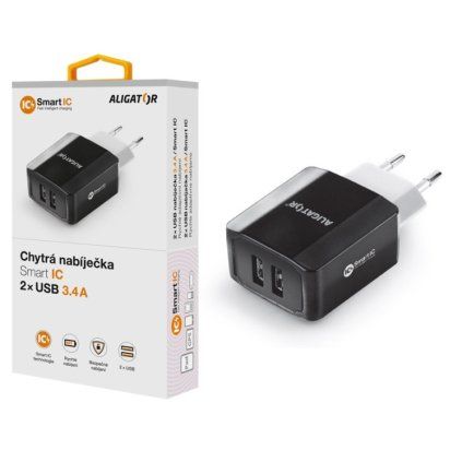 685 685 685 chytra nabijecka aligator 3 4a 2xusb smart ic cerna