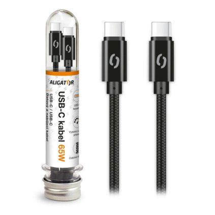 6976 datovy kabel aligator tuba 65w usb c usb c 1m cerny