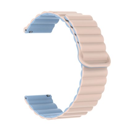 Řemínek silikonový magnetický ALIGATOR 22mm, růžovo-modrý
