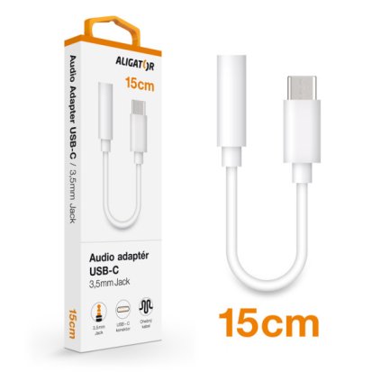 Audio adaptér USB-C / 3,5mm Jack, bílý