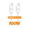 Data cable ALIGATOR POWER 100W, USB-C/USB-C 5A, 2.5m white