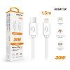 1015 2 1015 2 1015 2 datovy kabel aligator power 30w usb c lightning 3a 1 5m bily