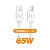 Adatkábel ALIGATOR POWER 65 W, USB-C/USB-C 3A 1,5 m, fehér