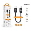 Data cable ALIGATOR POWER USB-C/USB-C 15cm, black