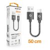 Datový kabel ALIGATOR PREMIUM 2A, USB-C 50cm černý
