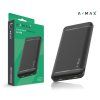 A-MAX 10 000 mAh powerbank, fekete