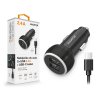 ALIGATOR autós töltő USB-C kábellel és 2xUSB kimenettel 2,4A, fekete
