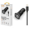 Nabíječka do auta ALIGATOR pro iPh 5/6/7/8 s 2xUSB výstupem 2,4A, Turbo charge, černá