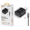 Okostöltő ALIGATOR 3.4A, 2xUSB, iPhone/iPad kábellel, Smart IC, fekete