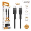 Dátový kábel ALIGATOR SoftPastels 3A 65W, USB-C/USB-C, čierny