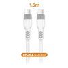 Dátový kábel ALIGATOR SoftPastels 3A 65W, USB-C/USB-C, biely