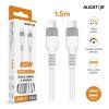 Dátový kábel ALIGATOR SoftPastels 3A 65W, USB-C/USB-C, biely