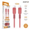 Datový kabel ALIGATOR SoftPastels 3A 65W, USB-C/USB-C, růžový