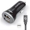 Nabíjačka do auta ALIGATOR s Micro USB káblom a 2xUSB výstupom 3.4A, čierna