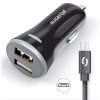 Nabíječka do auta ALIGATOR s Micro USB kabelem a 2xUSB výstupem 3.4A, černá