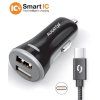 6925 1 nabijecka do auta aligator s usb c kabelem a 2xusb vystupem 3 4a cerna