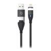 6934 1 datovy kabel aligator magnetic 3a 30w usb c usb lightning 1 5m