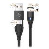 6934 2 datovy kabel aligator magnetic 3a 30w usb c usb lightning 1 5m