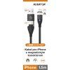 6934 4 datovy kabel aligator magnetic 3a 30w usb c usb lightning 1 5m