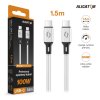 Data cable ALIGATOR PREMIUM 5A 100W, USB-C/USB-C, white