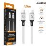 Dátový kábel ALIGATOR PREMIUM 5A 100W, USB-C/USB-C, biely