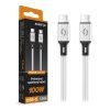 Datový kabel ALIGATOR PREMIUM 5A 100W, USB-C/USB-C, bílý