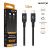 Adatkábel ALIGATOR PREMIUM 5A 100W, USB-C/USB-C, fekete