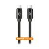 Dátový kábel ALIGATOR TUBA, 65W, USB-C/USB-C 1m čierny
