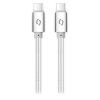 Dátový kábel ALIGATOR TUBA, 65W, USB-C/USB-C 1m biely