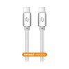 Dátový kábel ALIGATOR TUBA, 65W, USB-C/USB-C 1m biely