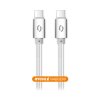 Datový kabel ALIGATOR TUBA, 65W, USB-C/USB-C 1m bílý