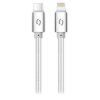 Dátový kábel ALIGATOR TUBA 30W, USB-C/Lightning 1m biely