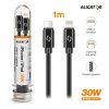 ALIGATOR TUBA 30W adatkábel, USB-C/Lightning fekete
