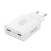 Ultra slim fast charger ALIGATOR Slim, PD 45W, 2xUSB-C, white