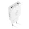 Ultravékony gyorstöltő ALIGATOR Slim, PD 45W, 2xUSB-C, fehér