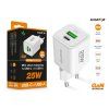 Fast charger ALIGATOR Mini, PD 25W, USB + USB-C, white