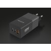 Rychlá nabíječka ALIGATOR GaN, PD 65W, 2xUSB-C, 1xUSB-A, černá