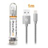 Datový kabel ALIGATOR TUBA 2A, iPhone lightning šedý