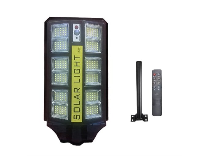 1200W solárne LED pouličné osvetlenie s držiakom, diaľkovým ovládaním, snímačom pohybu - mimoriadne jasné