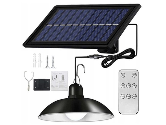 LUSTER SOLÁRNA LED ZÁVESNÁ STROPNÁ LAMPA + DIAĽKOVÉ OVLÁDANIE