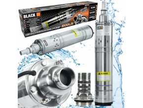 BLACK potrubné čerpadlo, čerpadlo na hlboké studne, priemer 105 mm, 1000 W, vysoký tlak, 1800 l/h – 48009
