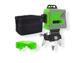 Krížový 3D Laserový Nivelák, Zelený Lúč, 360-stupňová Nivelácia, Nabíjateľný a Batériový, Haina HM-6763