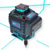 Hitman HT-GLS-2416LD 4D 16-riadkový zelený laserový vodováha – 360° horizontálne a vertikálne priečne lúče, automatické samonastavovanie, diaľkové ovládanie APP