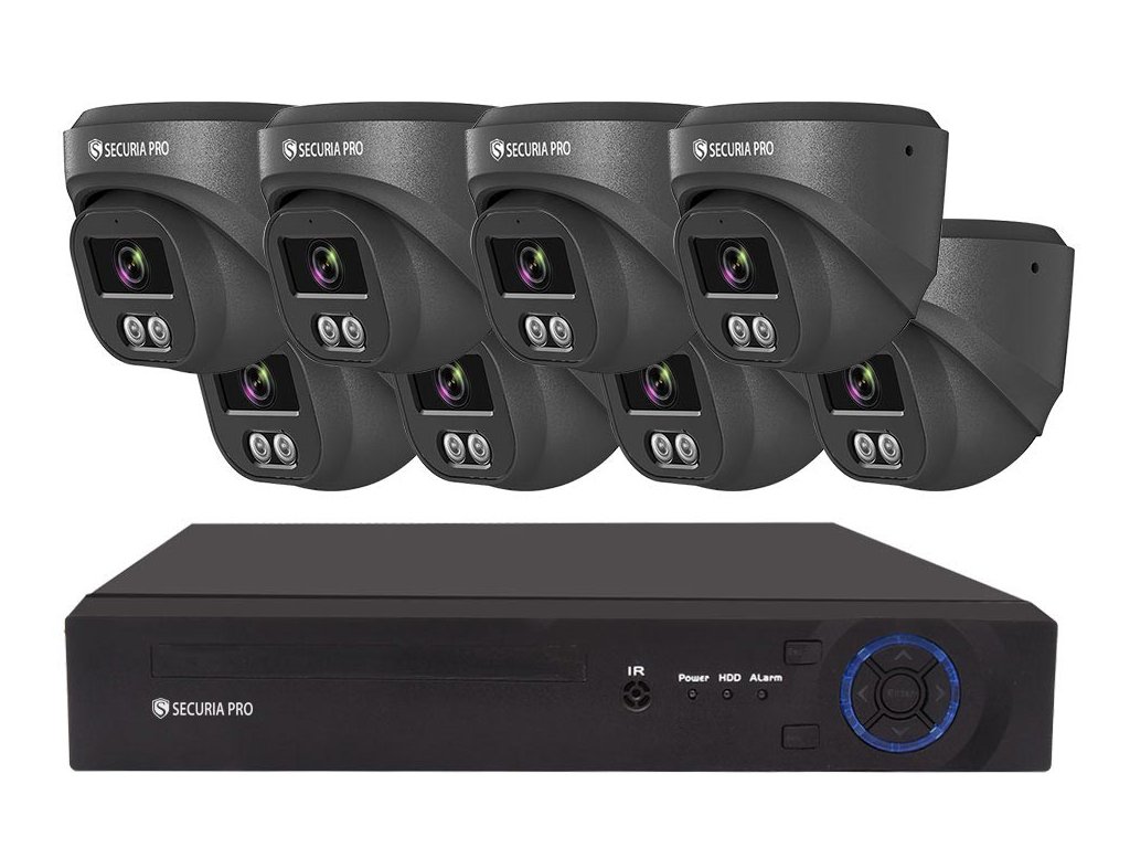 Securia Pro kamerový systém NVR8CHV5S-B DOME smart, černý