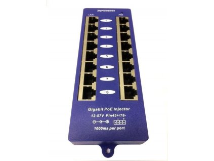 POE gigabitový stíněný 8-portový pasivní panel
