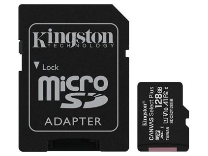 Paměťová karta Kingston Canvas Select Plus A1 128GB microSDXC, Class 10, 100MB/s, s adapté