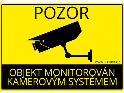 Samolepka - Objekt monitorován kamerovým systémem 145 × 100 mm