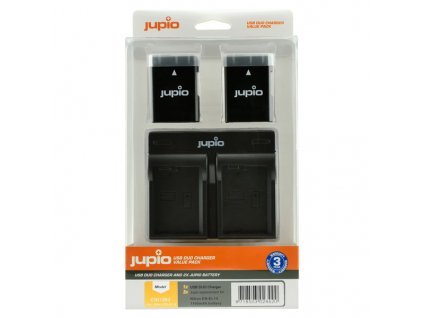 Set Jupio 2x EN-EL14(A) 1100mAh + USB duální nabíječka