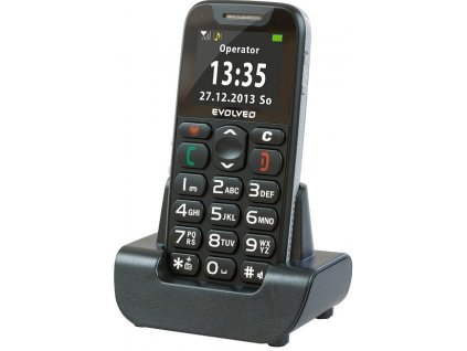 Mobilní telefon Evolveo EasyPhone EP-500 pro seniory s nabíjecím stojánkem, černý