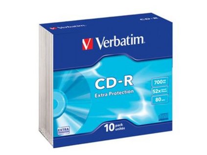 Médium Verbatim CD-R 80 52x EXTRA slim 10pck/BAL